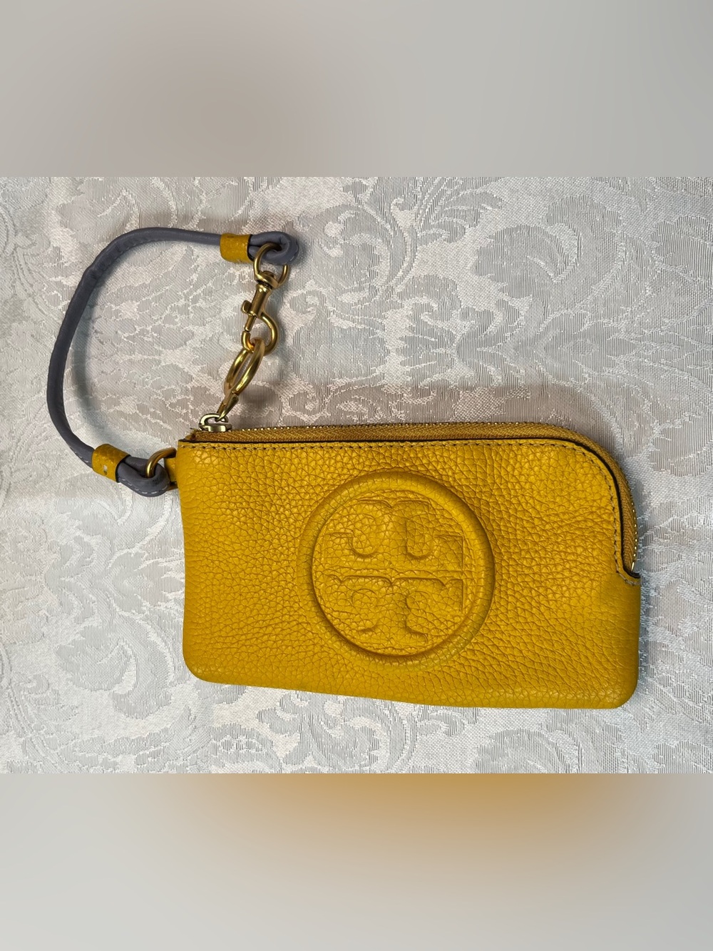 Tory Burch Perry Bombe Leather Colorblock Wristlet with Card Case - Picture 4 of 8